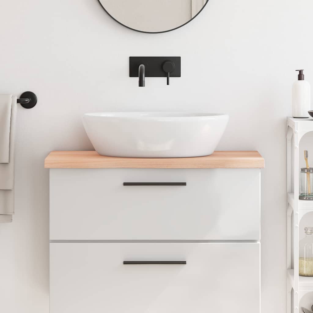 kezeletlen tömör fa fürdőszobai pult 80x40x(2-4) cm