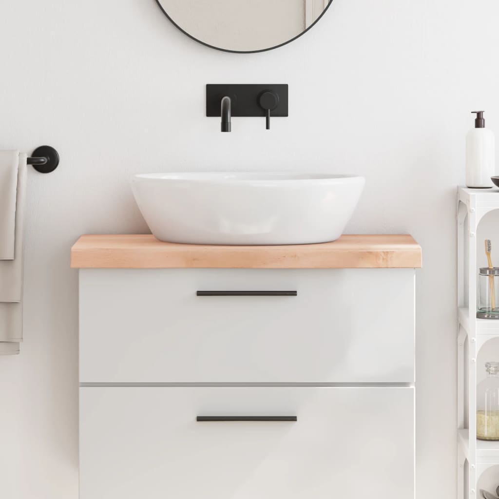 kezeletlen tömör fa fürdőszobai pult 80x40x(2-6) cm