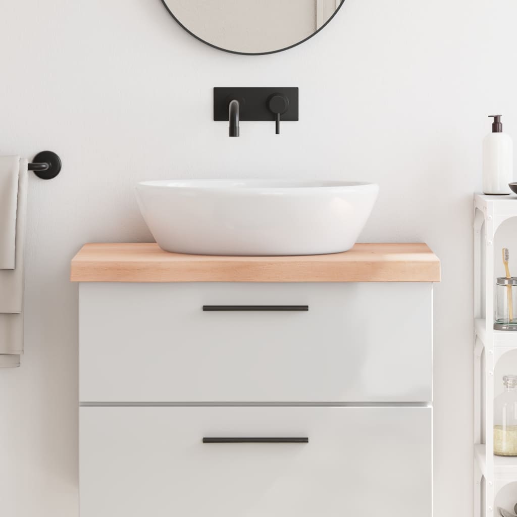 kezeletlen tömör fa fürdőszobai pult 80x50x(2-6) cm