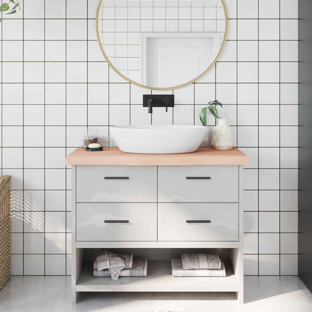 kezeletlen tömör fa fürdőszobai pult 100x40x(2-6) cm