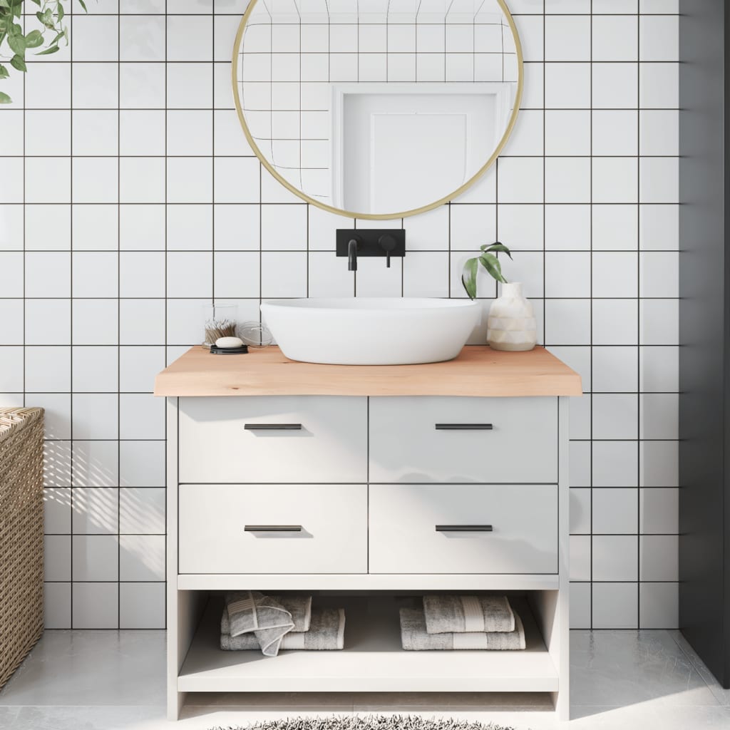 kezeletlen tömör fa fürdőszobai pult 100x60x(2-6) cm