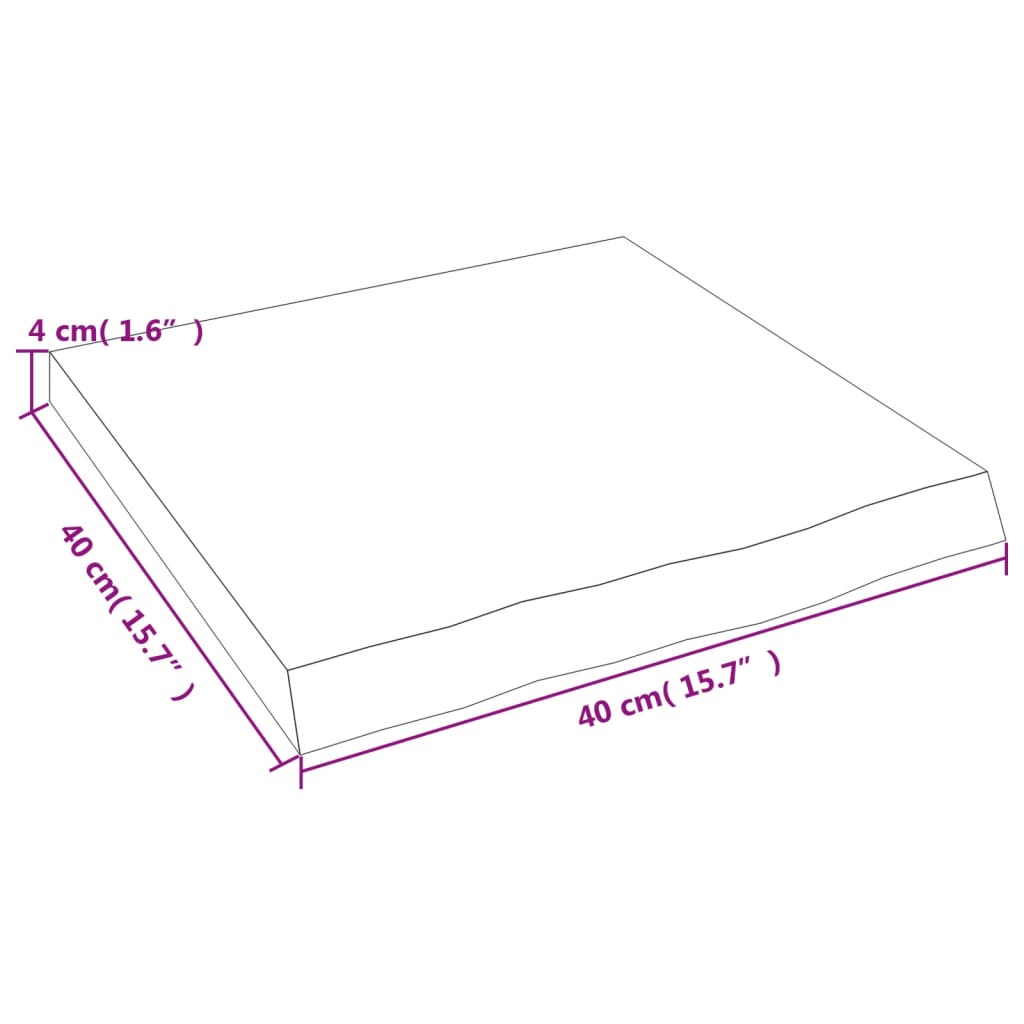 világosbarna kezelt tömör fa fürdőszobai pult 40x40x(2-4) cm