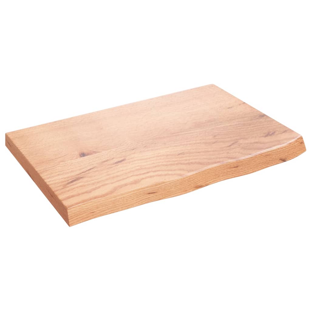 világosbarna kezelt tömör fa fürdőszobai pult 60x40x(2-4) cm