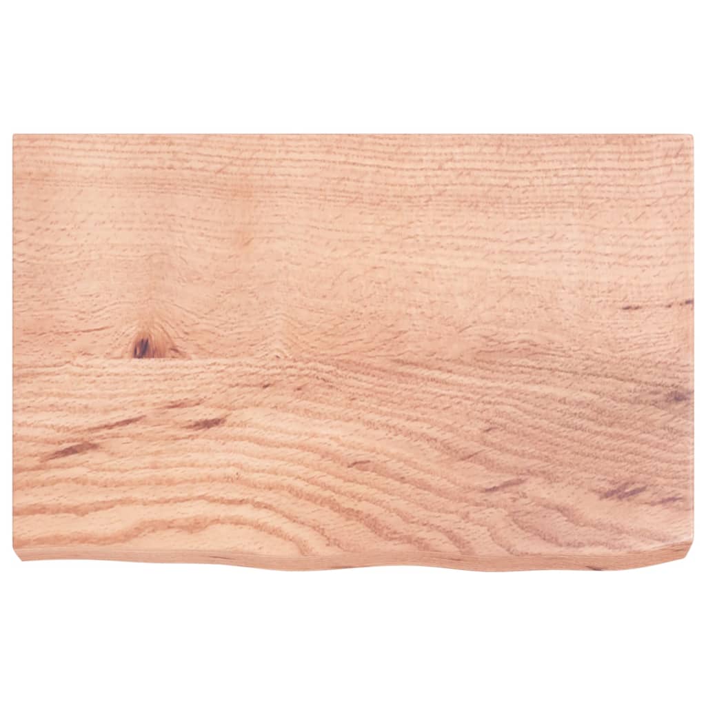 világosbarna kezelt tömör fa fürdőszobai pult 60x40x(2-6) cm