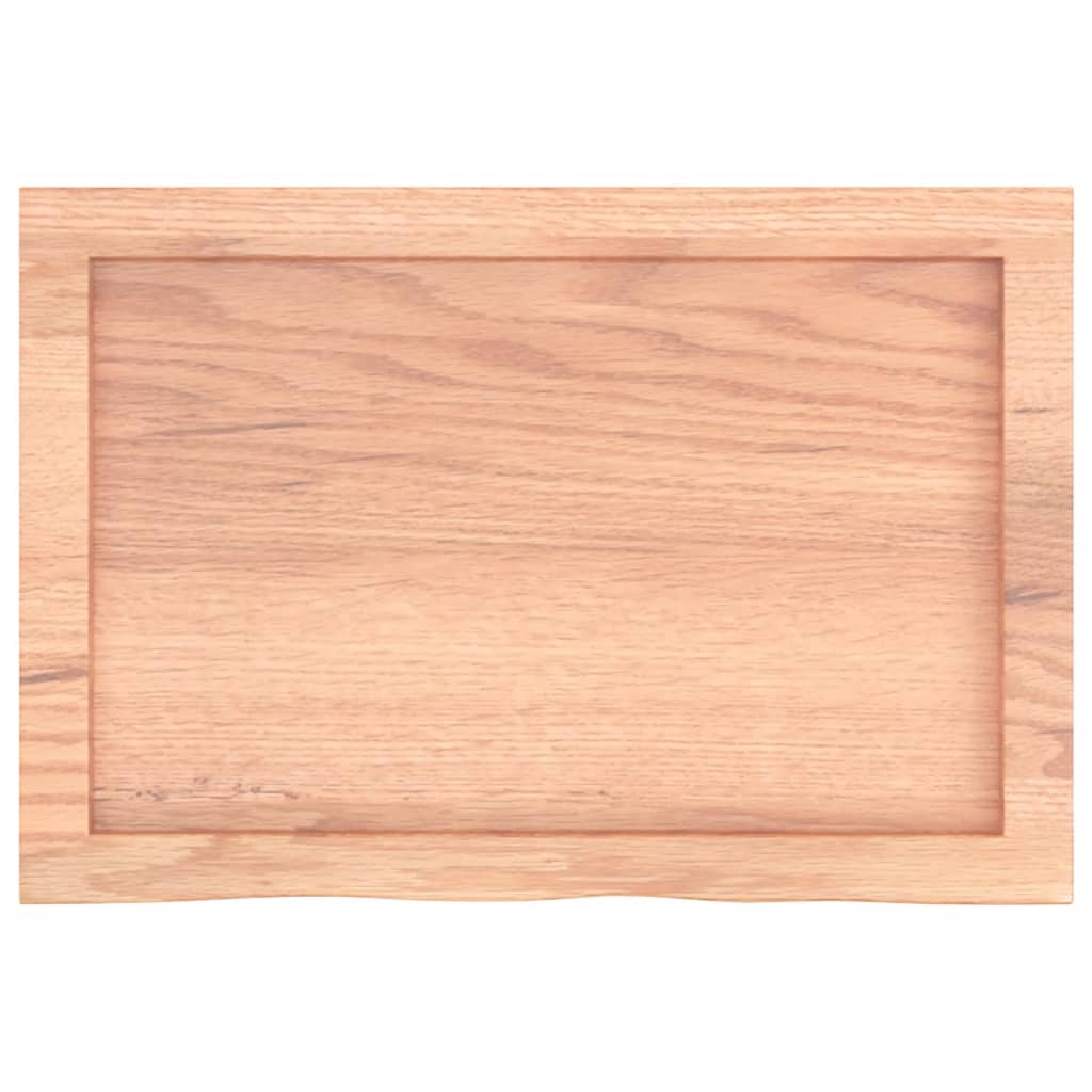 világosbarna kezelt tömör fa fürdőszobai pult 60x40x(2-6) cm