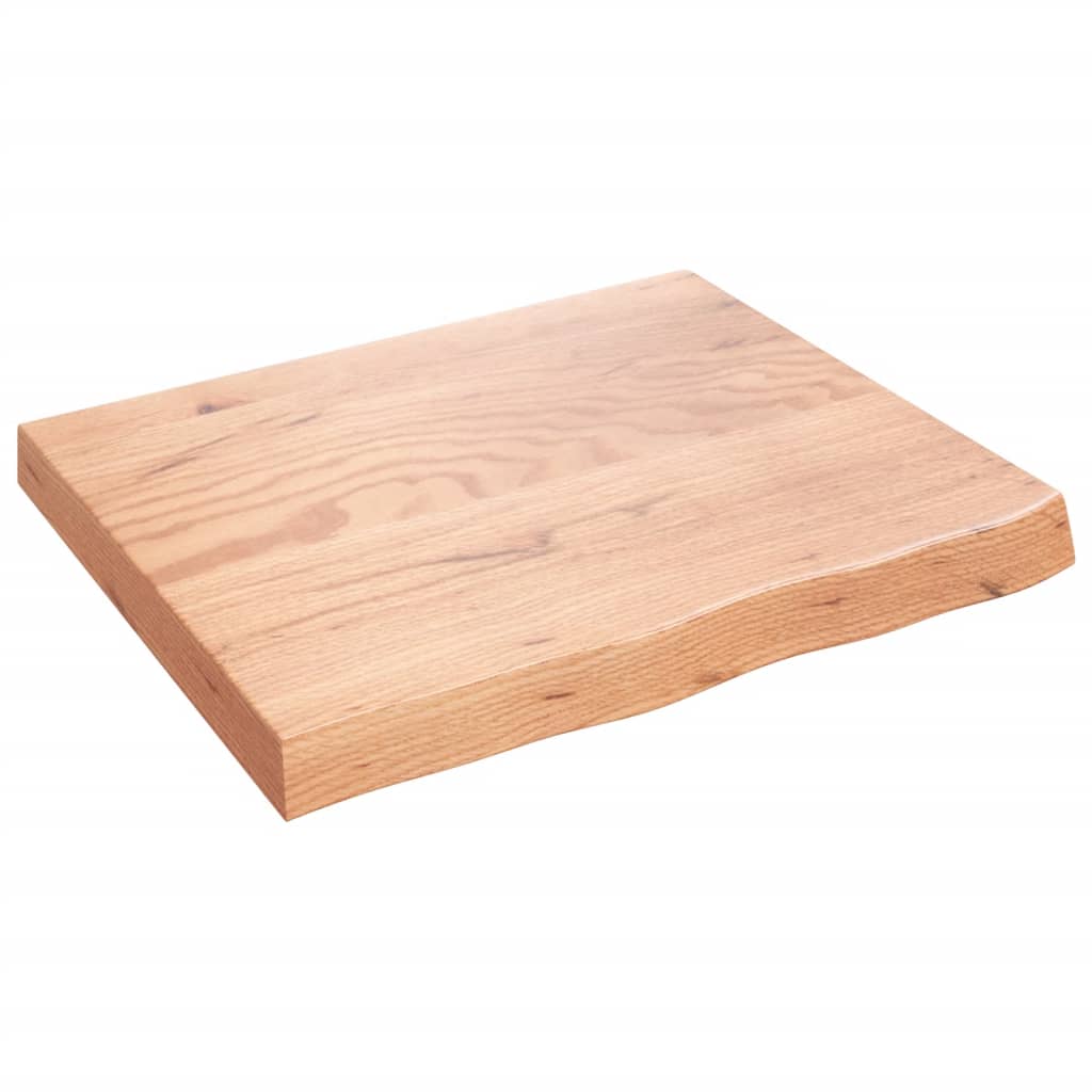 világosbarna kezelt tömör fa fürdőszobai pult 60x50x(2-6) cm