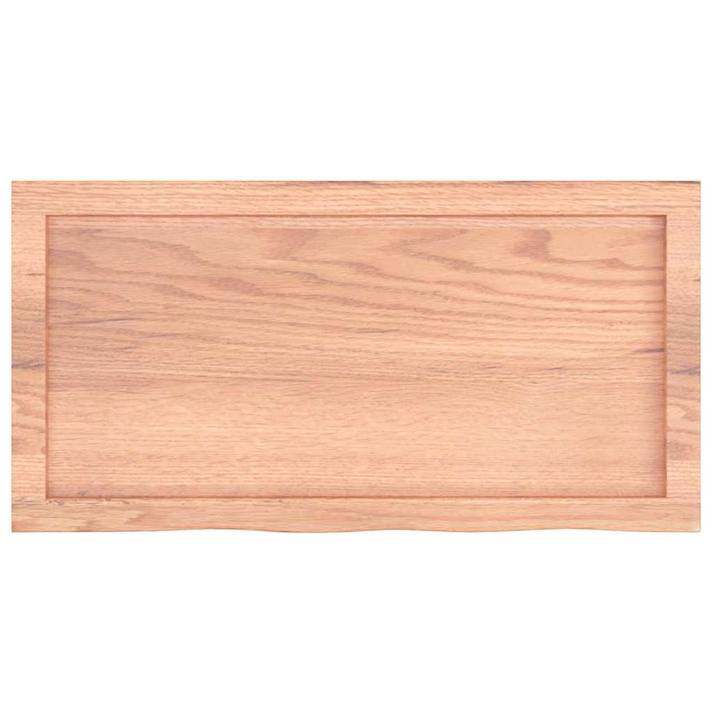 világosbarna kezelt tömör fa fürdőszobai pult 80x40x(2-4) cm