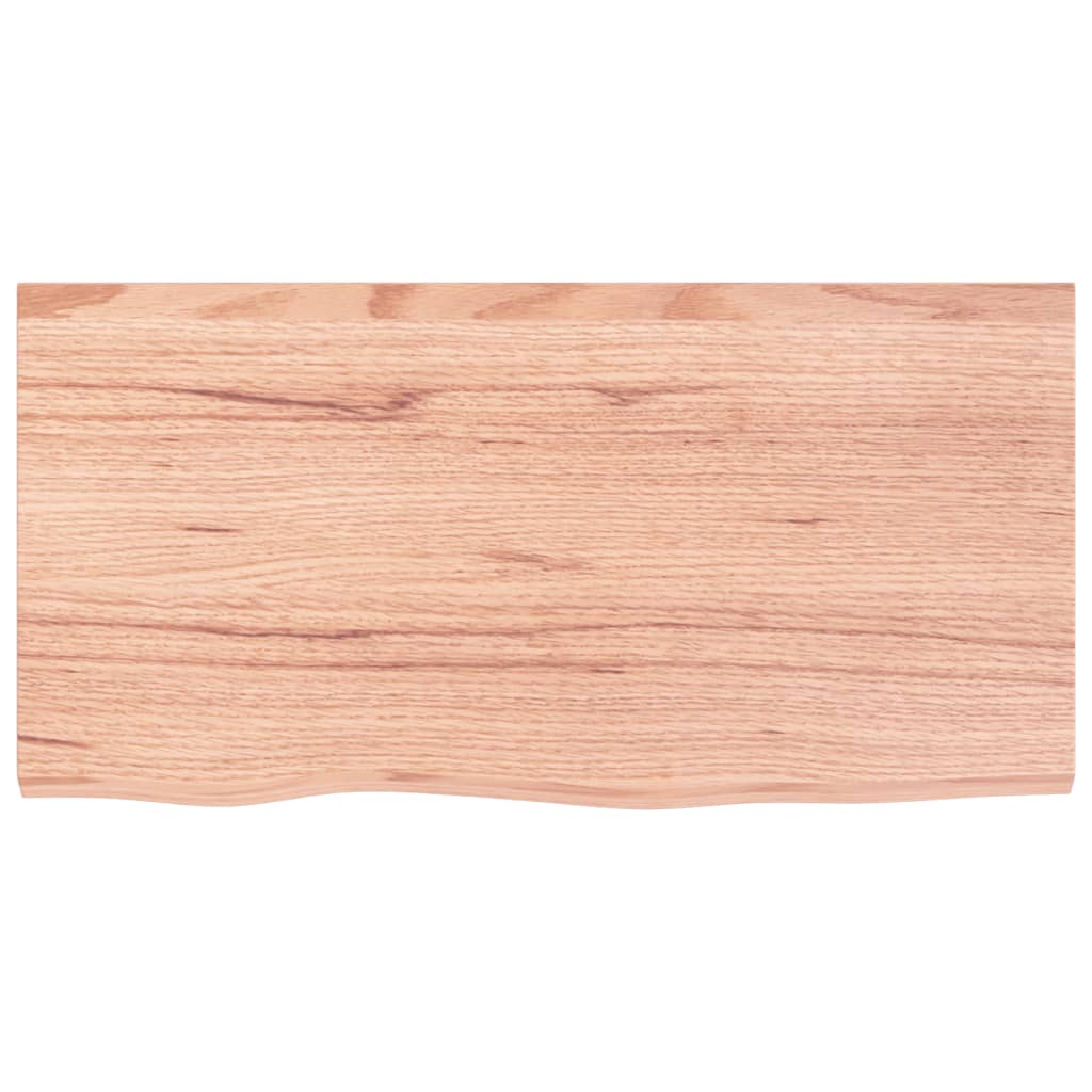 világosbarna kezelt tömör fa fürdőszobai pult 80x40x(2-6) cm