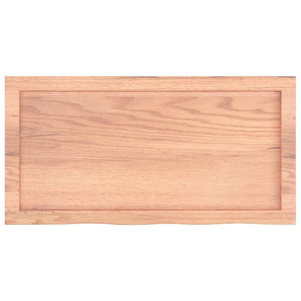 világosbarna kezelt tömör fa fürdőszobai pult 80x40x(2-6) cm