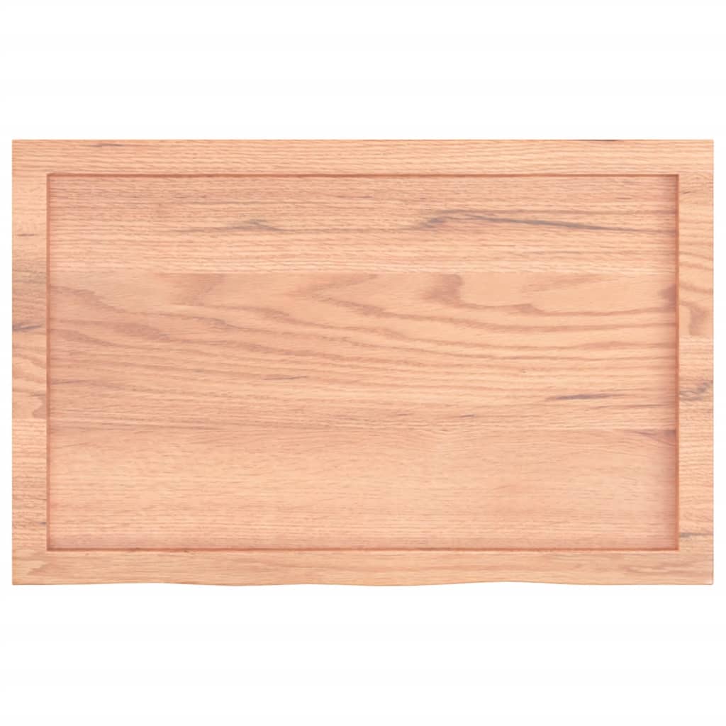 világosbarna kezelt tömör fa fürdőszobai pult 80x50x(2-4) cm