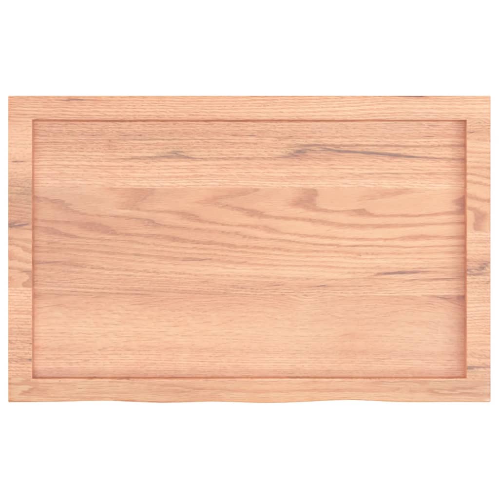 világosbarna kezelt tömör fa fürdőszobai pult 80x50x(2-6) cm