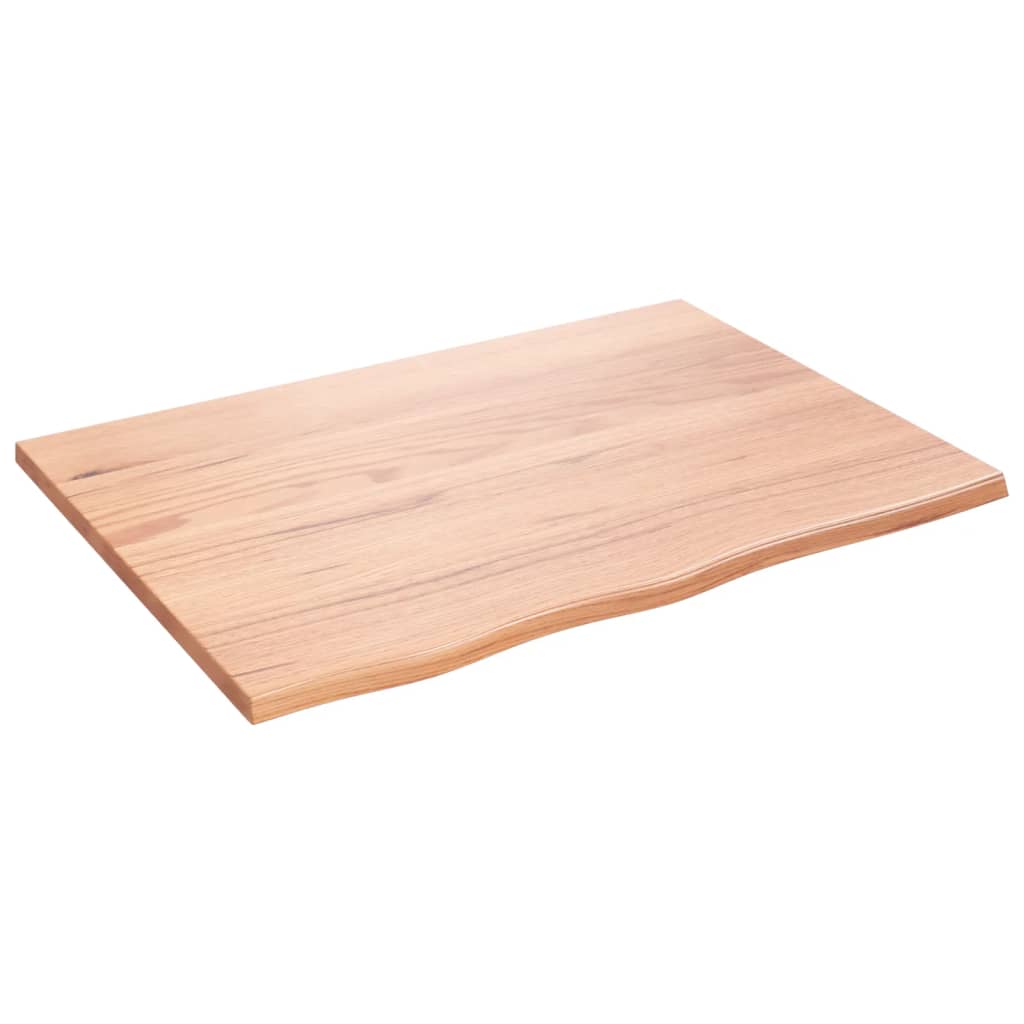 világosbarna kezelt tömör fa fürdőszobai pult 80x60x2 cm