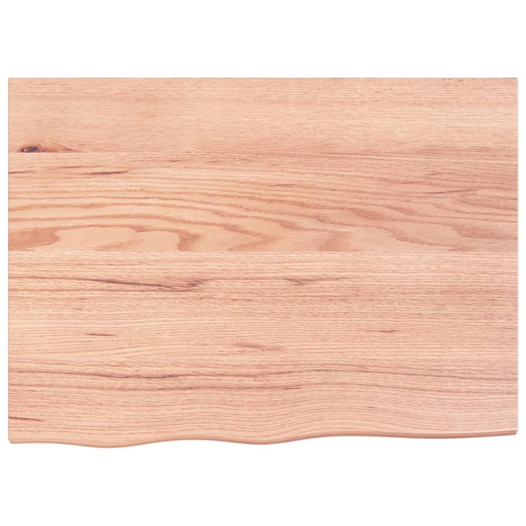 világosbarna kezelt tömör fa fürdőszobai pult 80x60x(2-6) cm