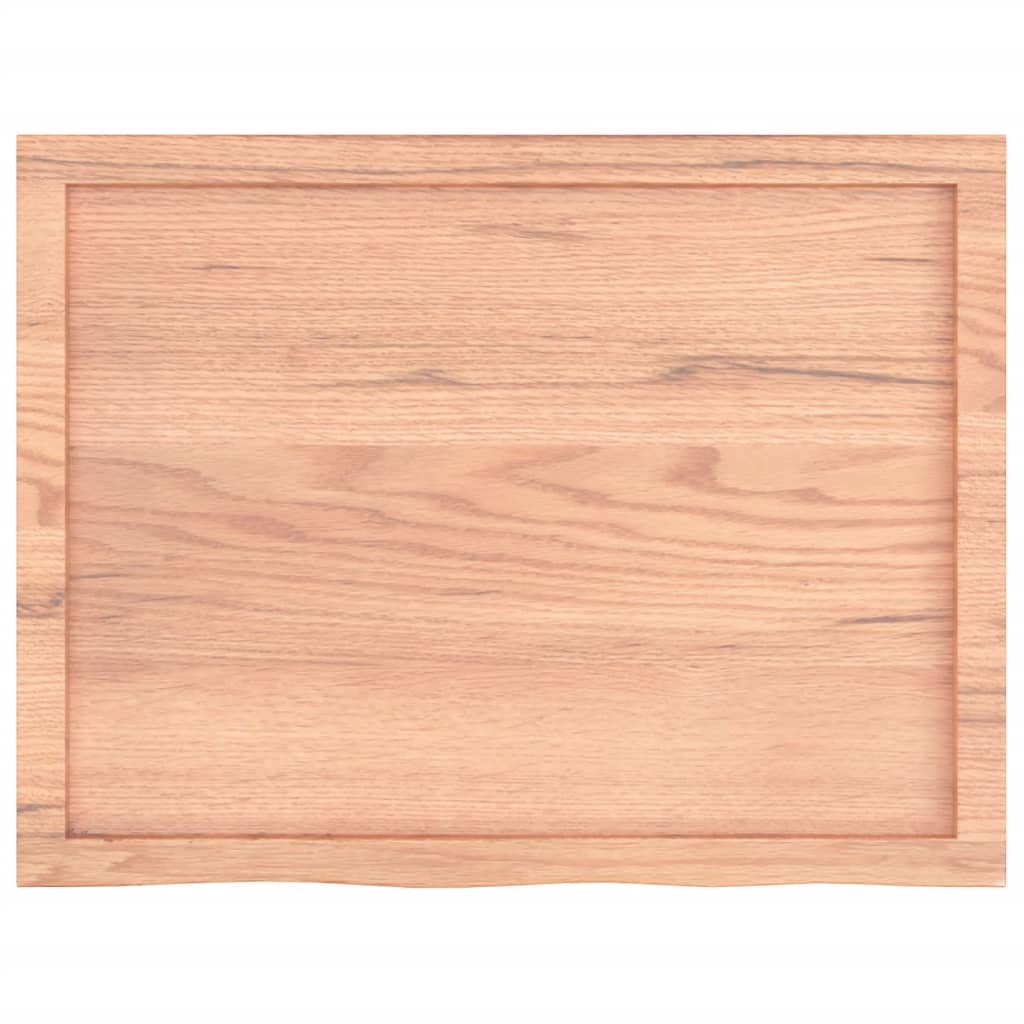 világosbarna kezelt tömör fa fürdőszobai pult 80x60x(2-6) cm