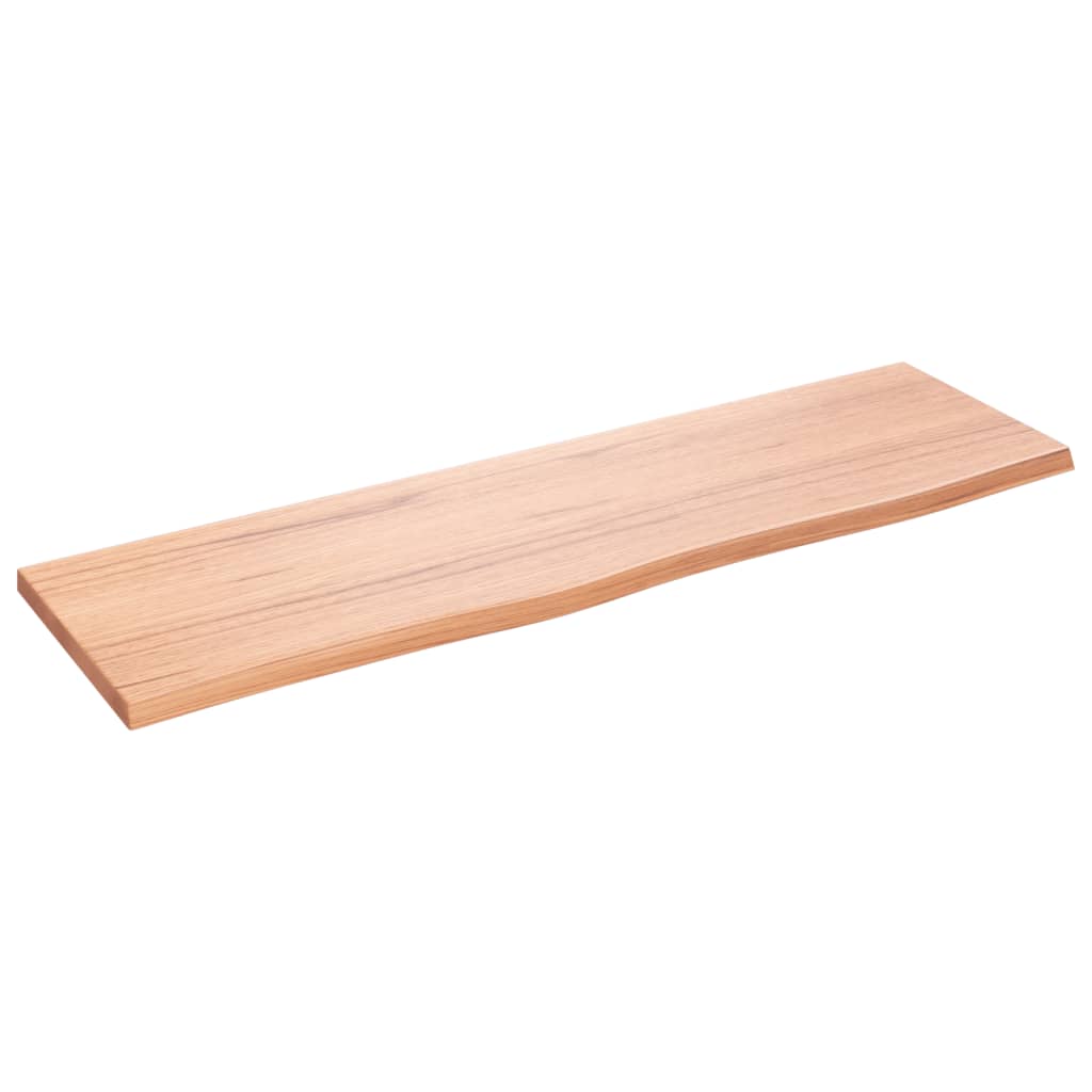 világosbarna kezelt tömör fa fürdőszobai pult 100x30x2 cm