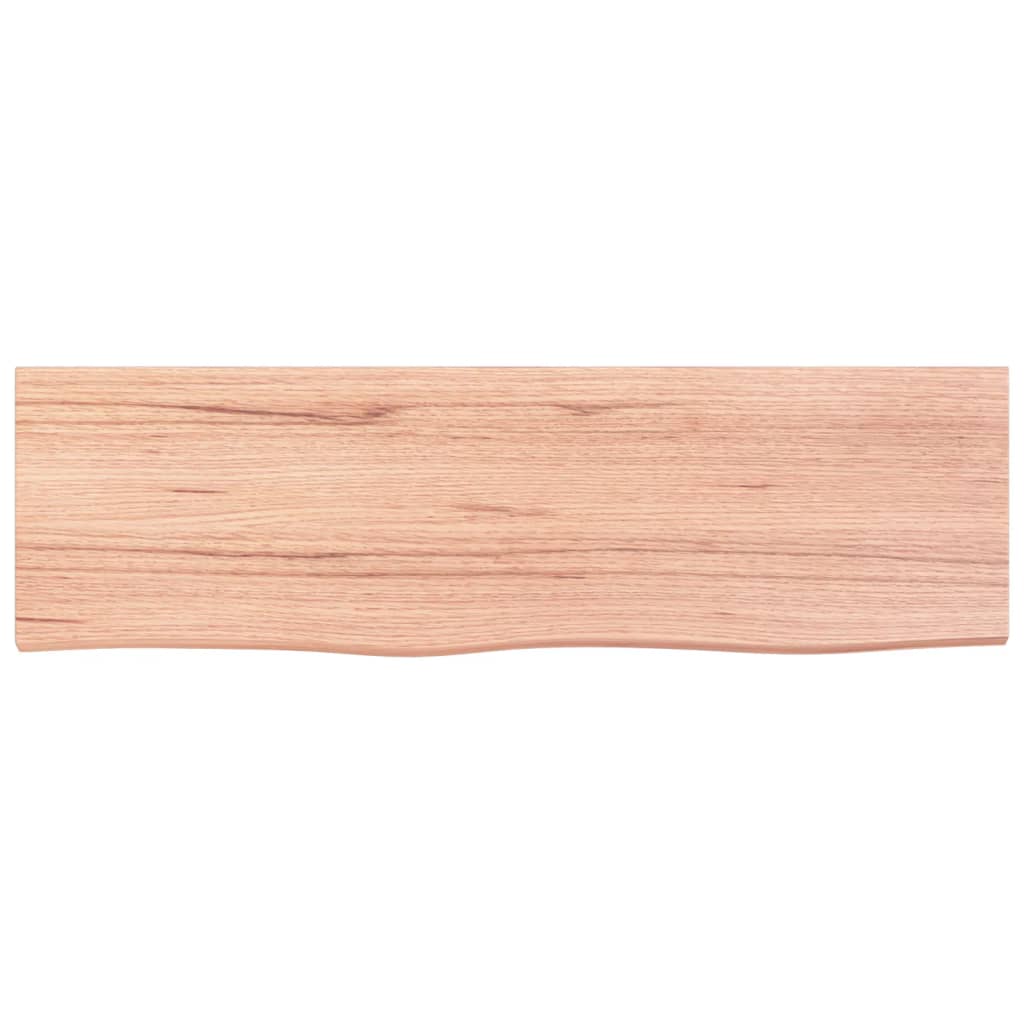 világosbarna kezelt tömör fa fürdőszobai pult 100x30x2 cm