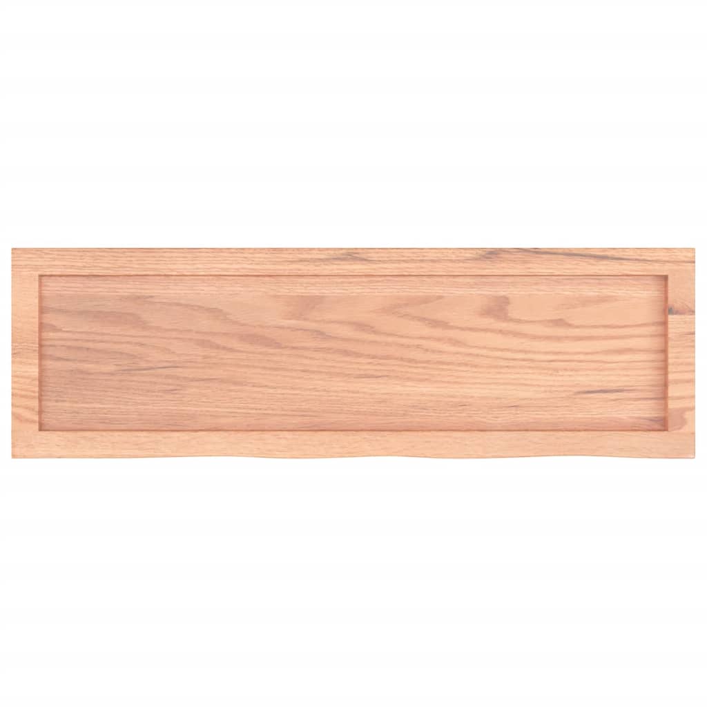 világosbarna kezelt tömör fa fürdőszobai pult 100x30x(2-4) cm