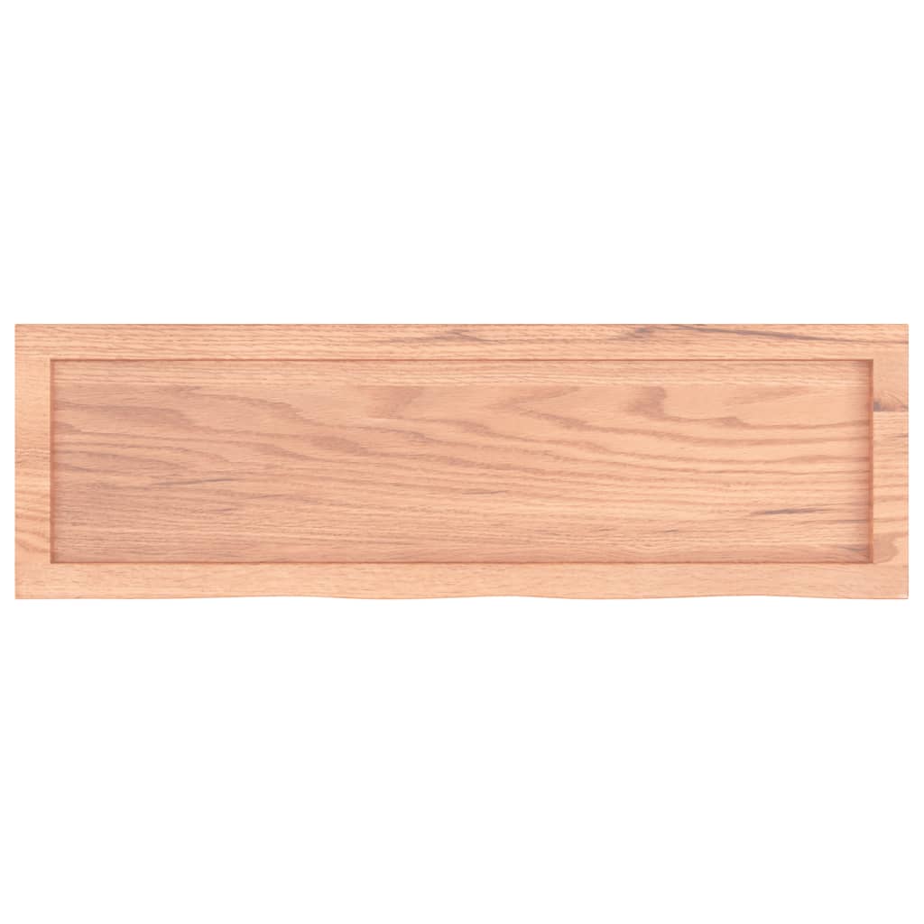 világosbarna kezelt tömör fa fürdőszobai pult 100x30x(2-6) cm