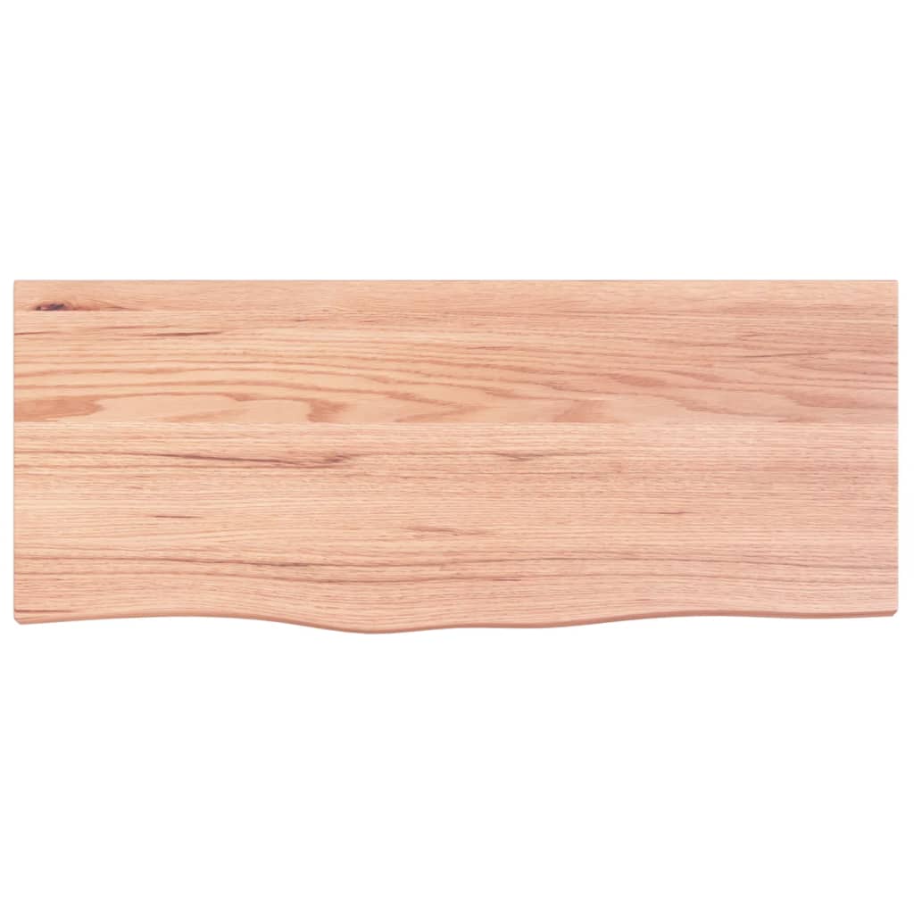 világosbarna kezelt tömör fa fürdőszobai pult 100x40x2 cm
