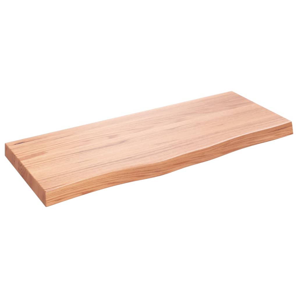 világosbarna kezelt tömör fa fürdőszobai pult 100x40x(2-6) cm