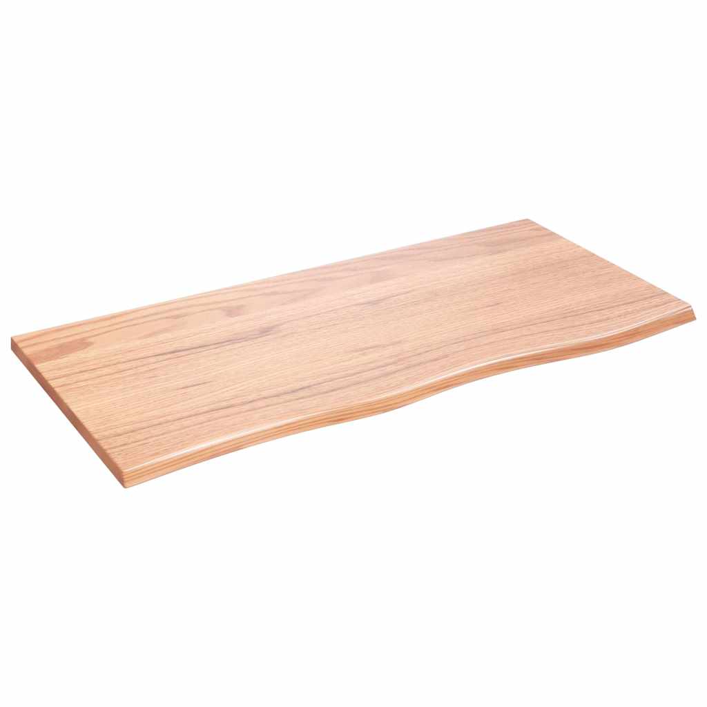 világosbarna kezelt tömör fa fürdőszobai pult 100x50x2 cm