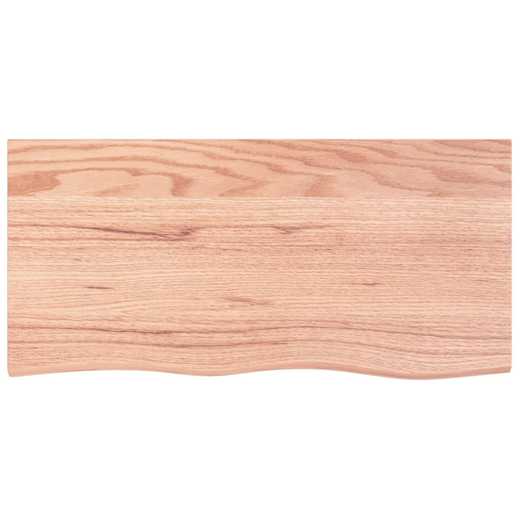 világosbarna kezelt tömör fa fürdőszobai pult 100x50x2 cm