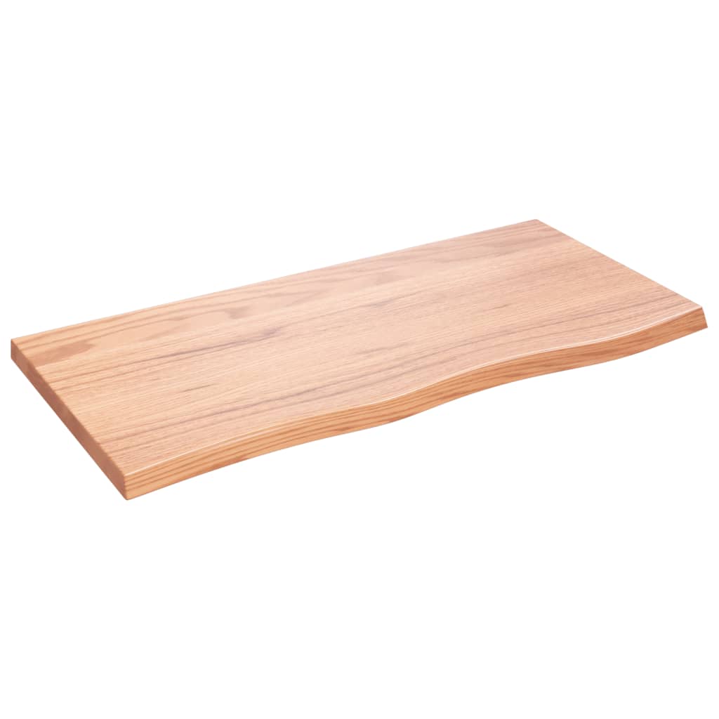 világosbarna kezelt tömör fa fürdőszobai pult 100x50x(2-4) cm