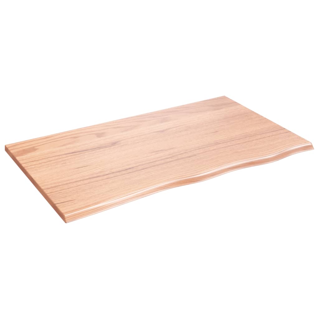 világosbarna kezelt tömör fa fürdőszobai pult 100x60x2 cm