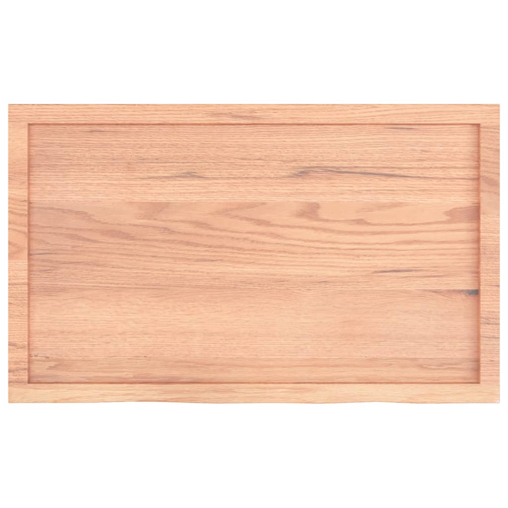 világosbarna kezelt tömör fa fürdőszobai pult 100x60x(2-4) cm