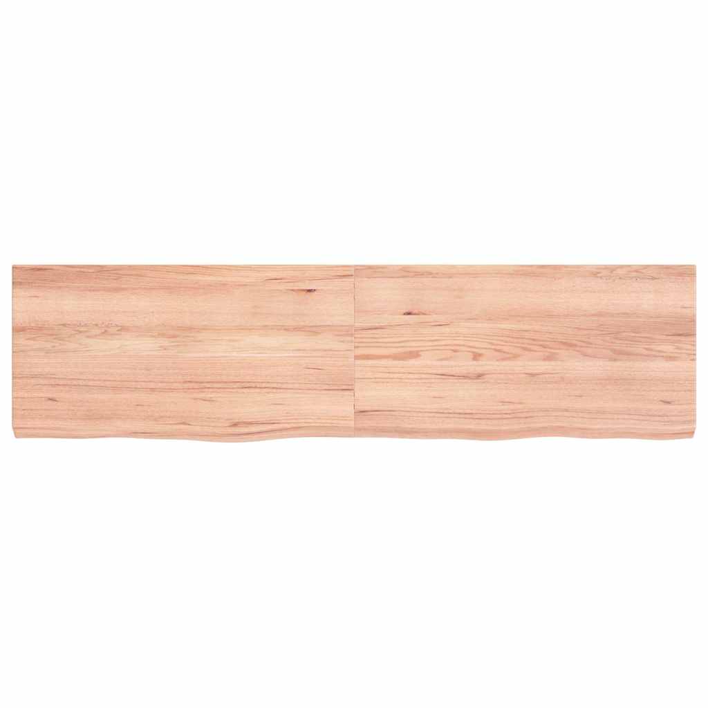 világosbarna kezelt tömör fa fürdőszobai pult 120x30x(2-4) cm
