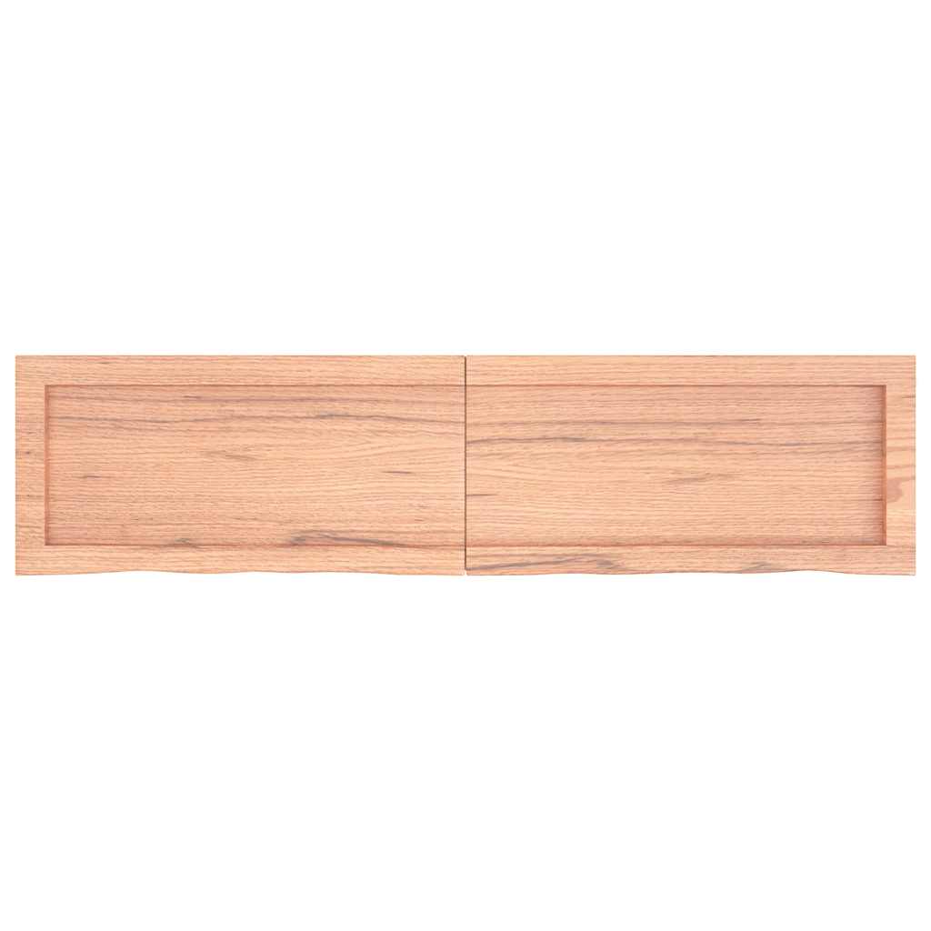 világosbarna kezelt tömör fa fürdőszobai pult 120x30x(2-4) cm