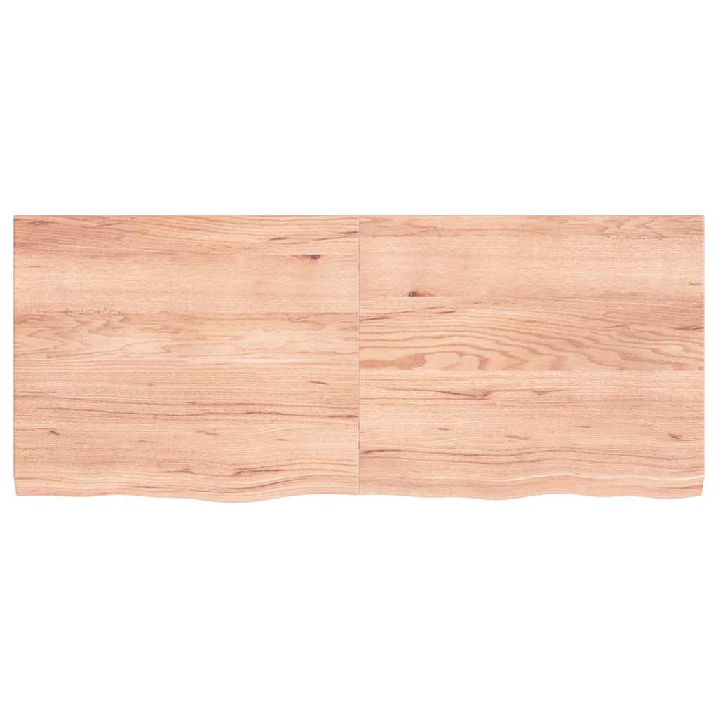 világosbarna kezelt tömör fa fürdőszobai pult 120x50x(2-4) cm