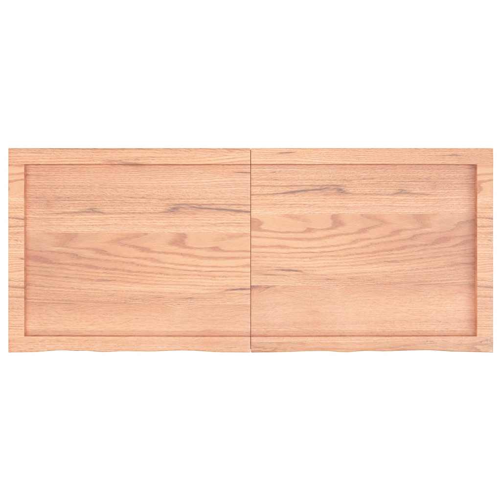 világosbarna kezelt tömör fa fürdőszobai pult 120x50x(2-4) cm