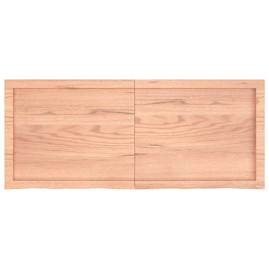 világosbarna kezelt tömör fa fürdőszobai pult 120x50x(2-6) cm