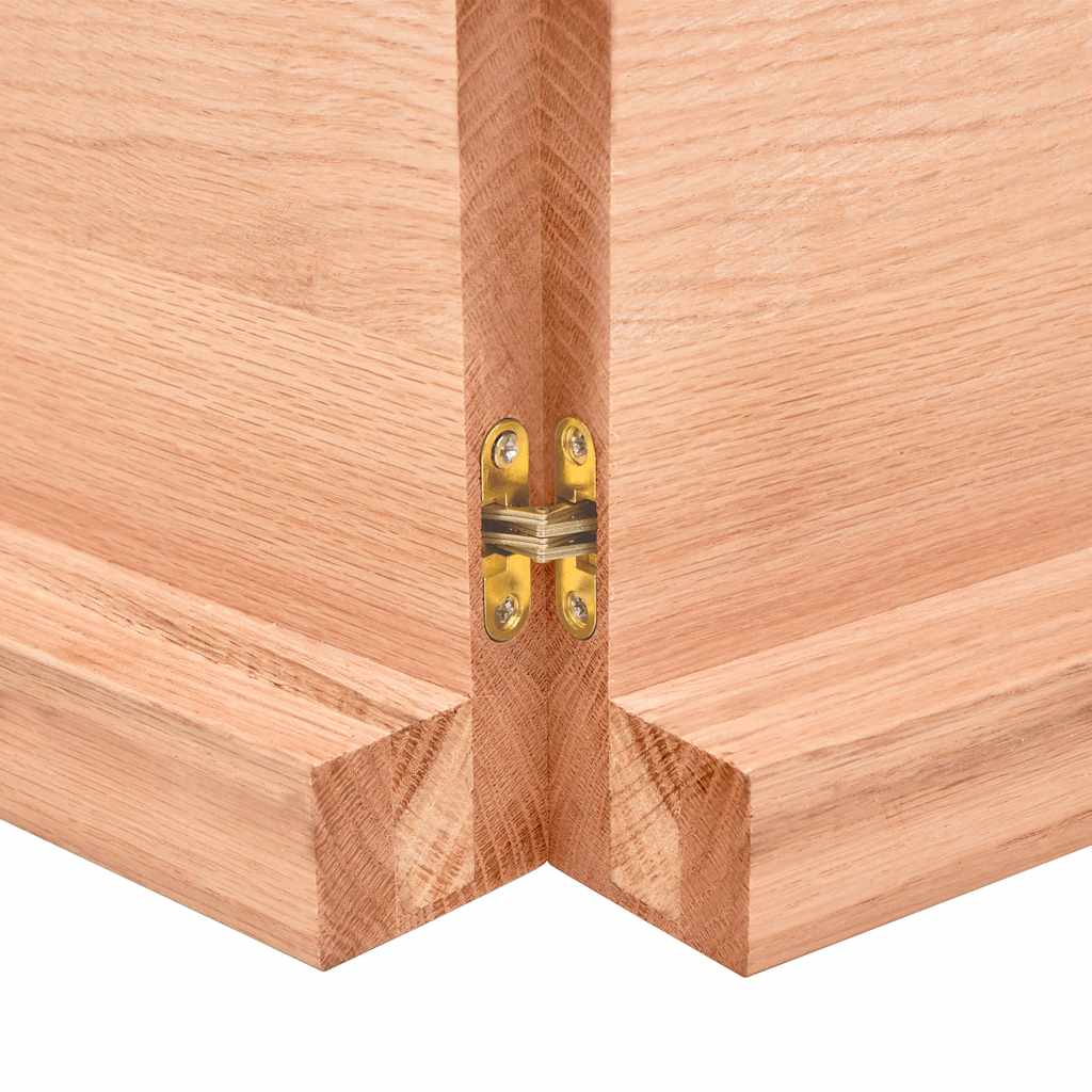 világosbarna kezelt tömör fa fürdőszobai pult 120x50x(2-6) cm