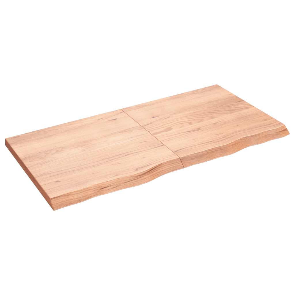 világosbarna kezelt tömör fa fürdőszobai pult 120x60x(2-4) cm