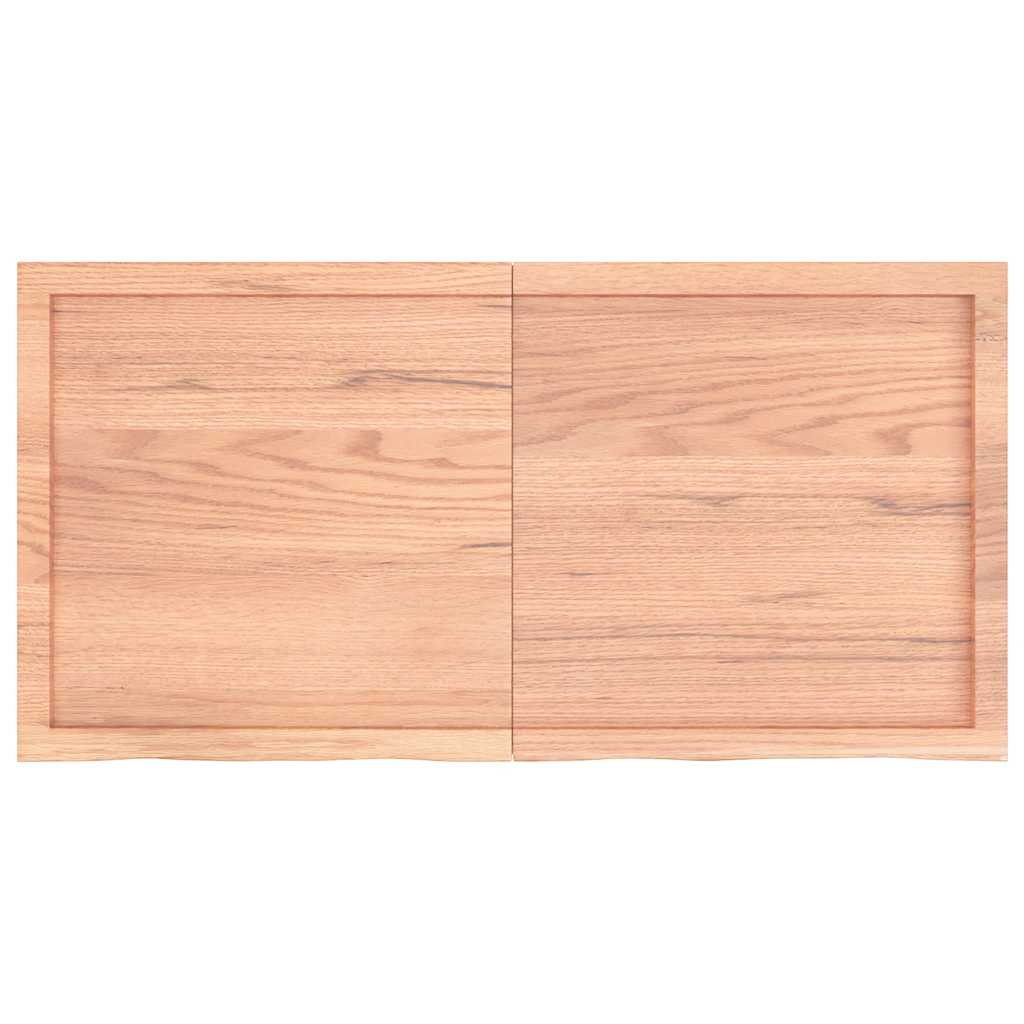 világosbarna kezelt tömör fa fürdőszobai pult 120x60x(2-4) cm