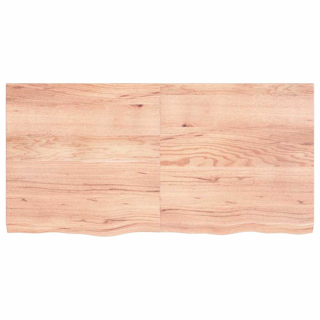 világosbarna kezelt tömör fa fürdőszobai pult 120x60x(2-4) cm
