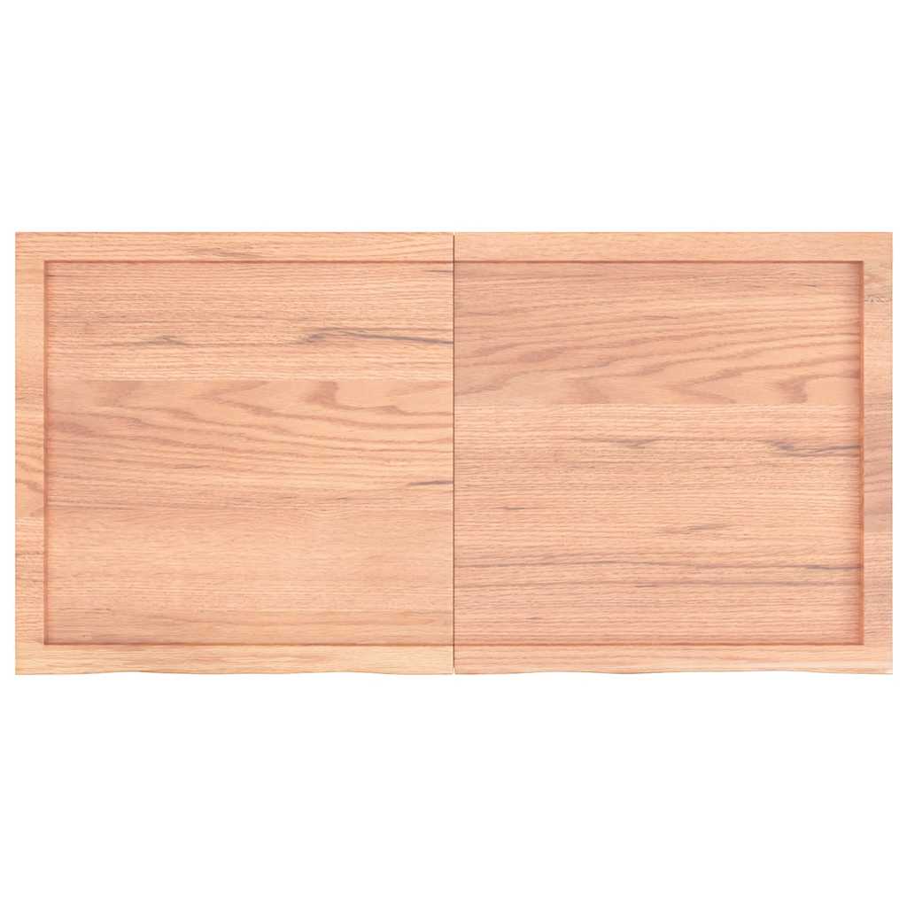 világosbarna kezelt tömör fa fürdőszobai pult 120x60x(2-6) cm