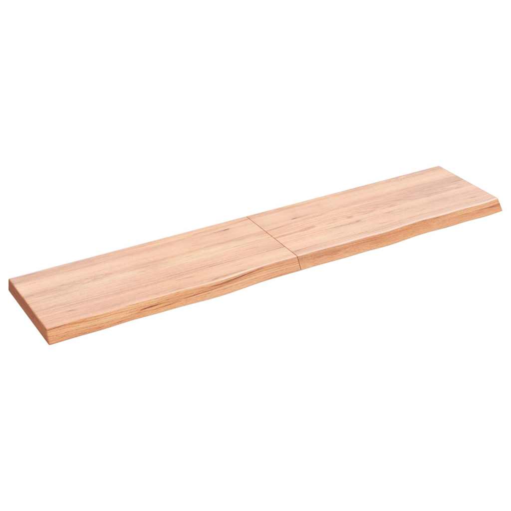 világosbarna kezelt tömör fa fürdőszobai pult 140x30x(2-4) cm