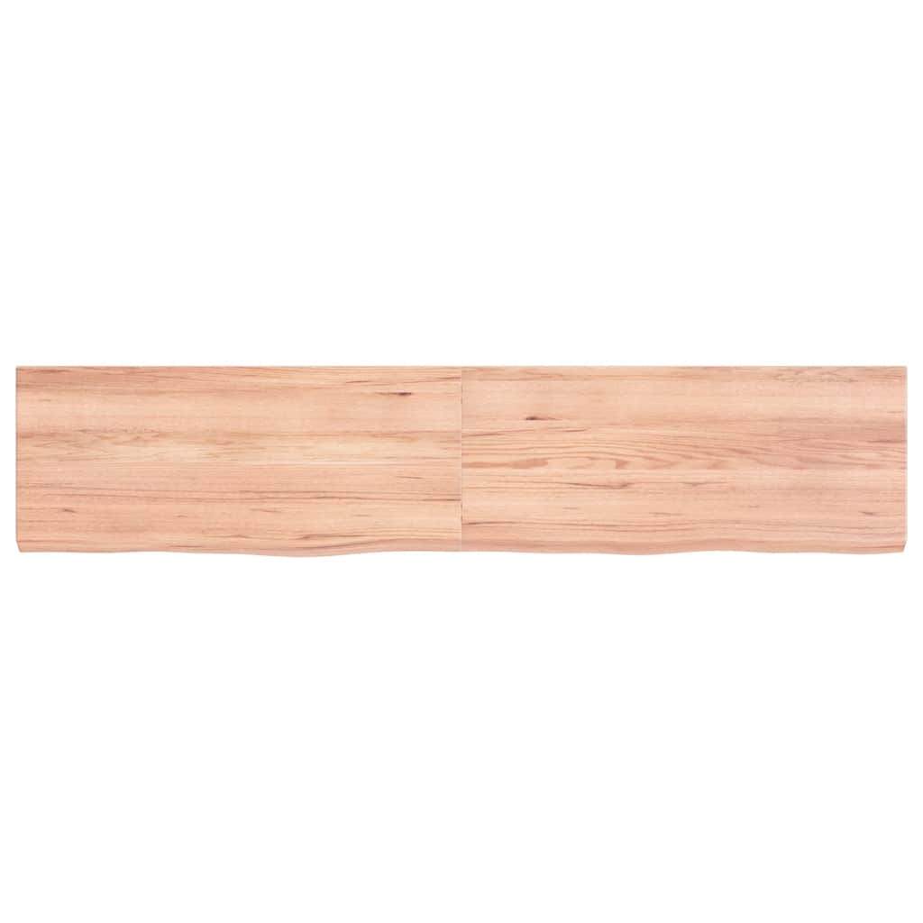 világosbarna kezelt tömör fa fürdőszobai pult 140x30x(2-4) cm