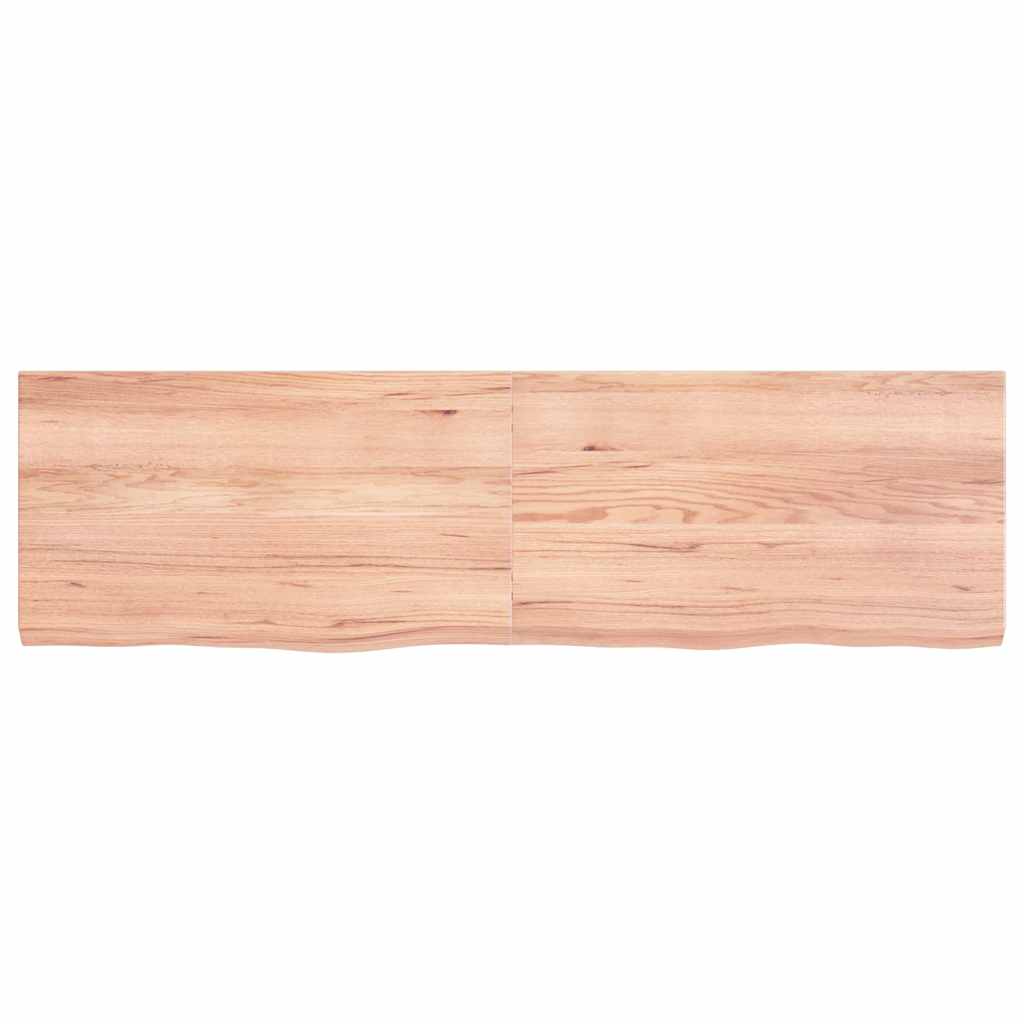 világosbarna kezelt tömör fa fürdőszobai pult 140x40x(2-4) cm