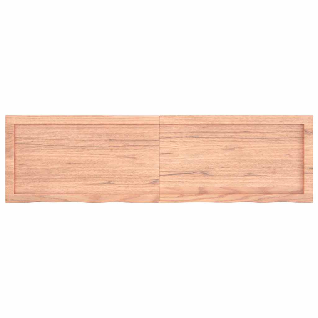 világosbarna kezelt tömör fa fürdőszobai pult 140x40x(2-4) cm