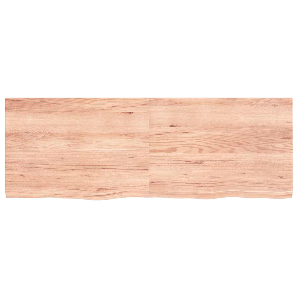 világosbarna kezelt tömör fa fürdőszobai pult 140x50x(2-4) cm