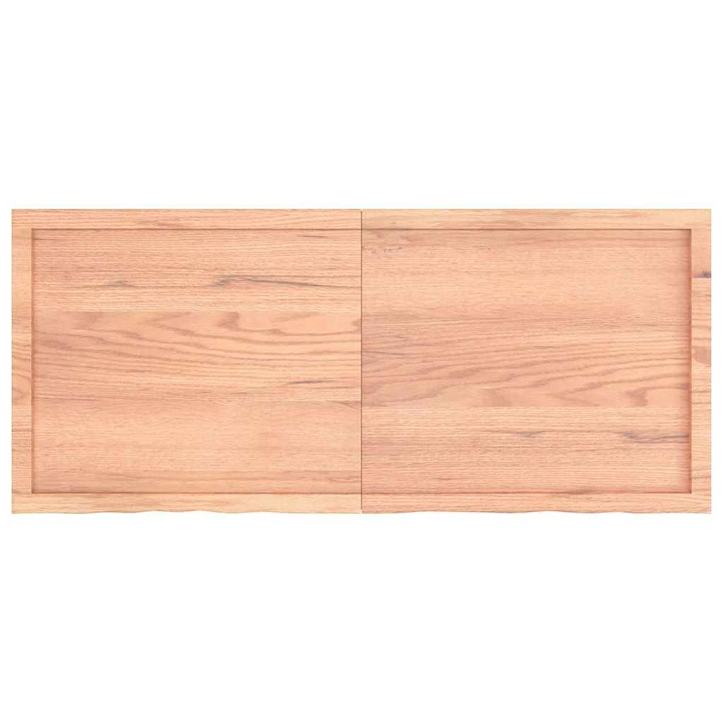 világosbarna kezelt tömör fa fürdőszobai pult 140x60x(2-4) cm