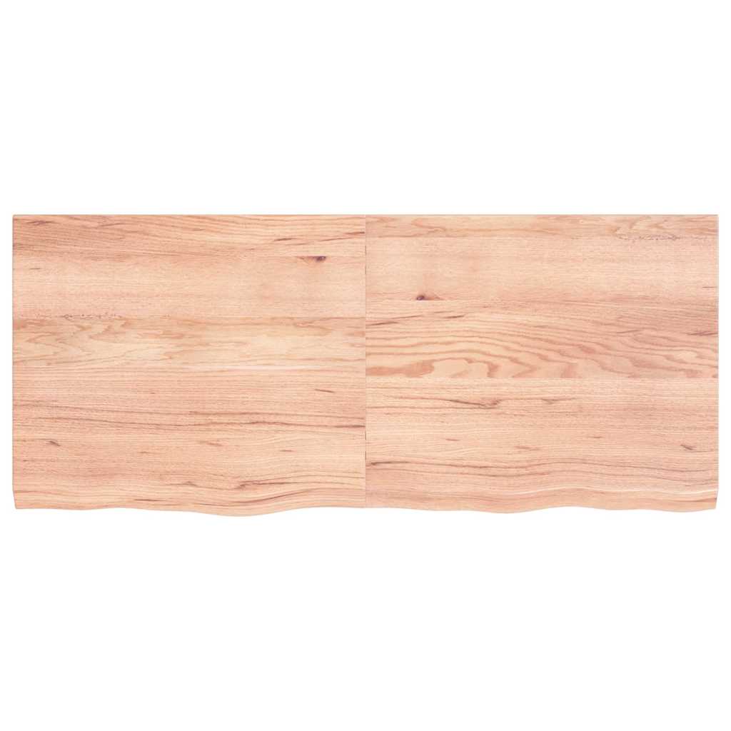 világosbarna kezelt tömör fa fürdőszobai pult 140x60x(2-4) cm