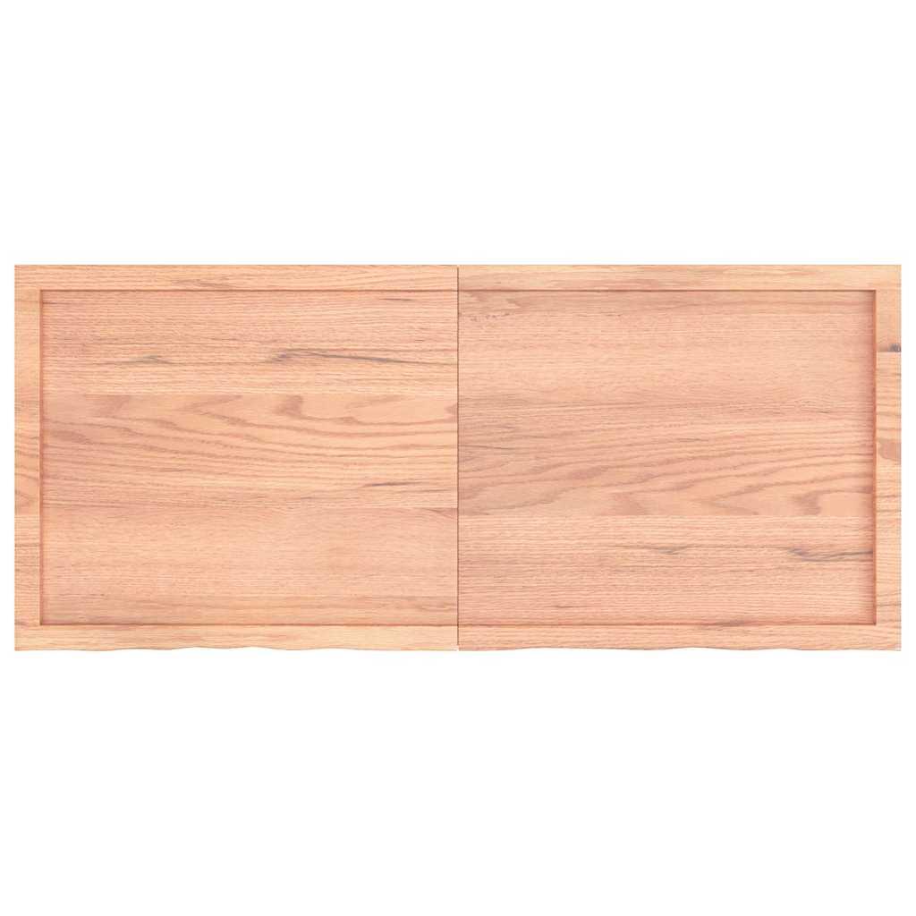 világosbarna kezelt tömör fa fürdőszobai pult 140x60x(2-6) cm