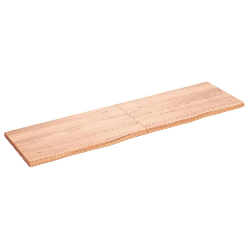 világosbarna kezelt tömör fa fürdőszobai pult 180x50x(2-4) cm