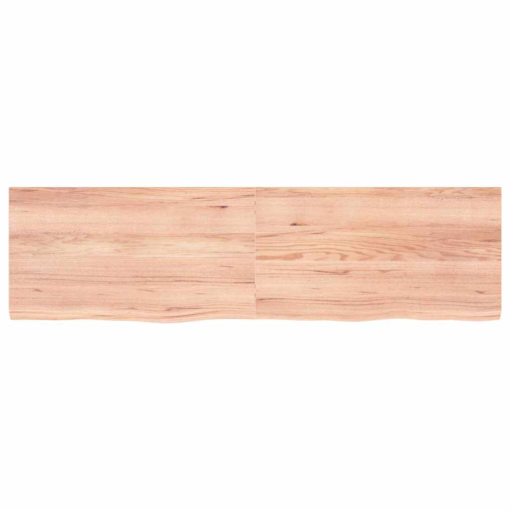 világosbarna kezelt tömör fa fürdőszobai pult 180x50x(2-4) cm