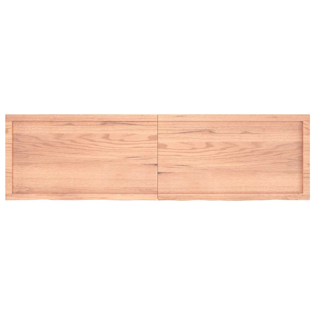 világosbarna kezelt tömör fa fürdőszobai pult 180x50x(2-4) cm